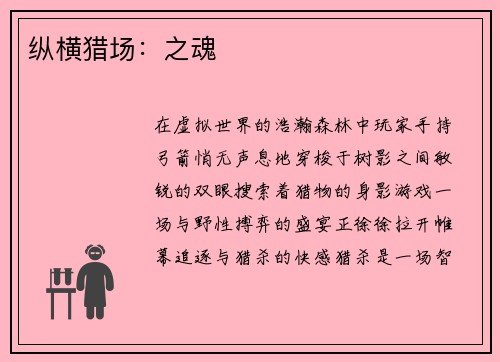 纵横猎场：之魂